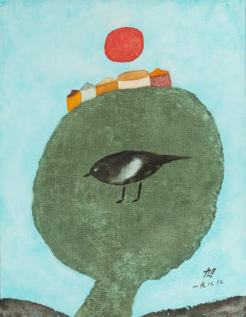 1.장욱진, 무제Untitled, 캔버스에 유채, 45.7x35.5cm, 1988, 양주시립장욱진미술관 소장