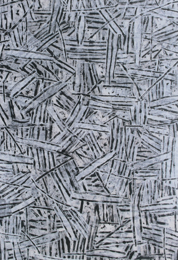 한영섭, 대지1504, 2015, 한지, 탁본, 콜라주, 194x130cm