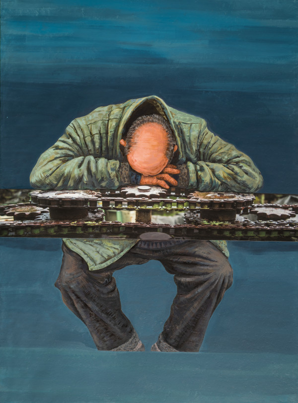 박은태, 아빠, 2016, 장지에 아크릴, 138.5×102㎝